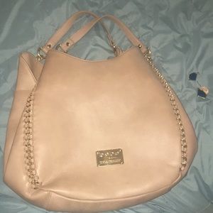 Bebe Collette triple entry faux leather hobo purse